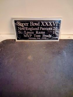 2002 Super Bowl NE Patriots Plate 2x4 in.