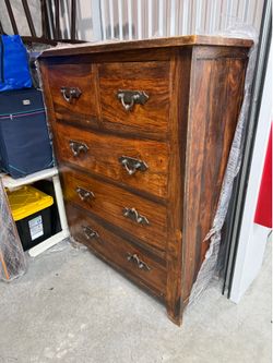 Solid wood rustic chest of drawers