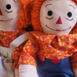Vintage Original Raggedy Anne And Andy Dolls!