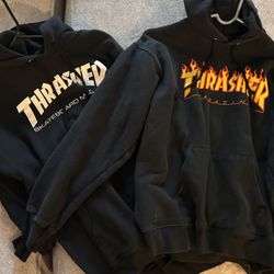 2 THRASHER SWEATSHIRTS