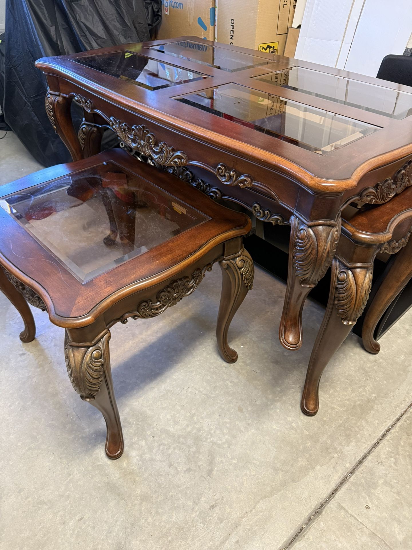 Three Table Set Coffee Side End Tables