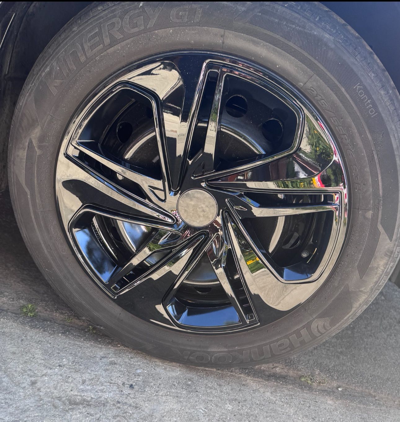 Black glossy hubcaps for Honda civic accord 16” wheel rim covers polveras tapas de rin negras