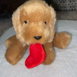 Vintage Russ Love Puppies Cocker Spaniel Heart Mouth Plush Stuffed Animal. 