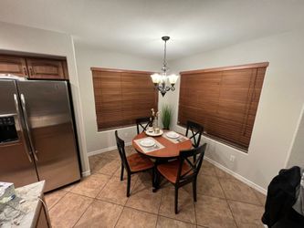 4 person circle Wood dining set
