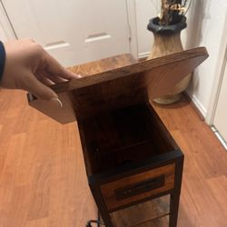 Side Table With Charging Ports 