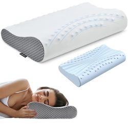 Contour Pillows for Neck and Shoulder Pain Relief, Ergonomic Orthopedic Cervical Pillow Neck Support Bed Pillow for Side Back Stomach Sleepers