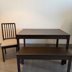 Extendable Dining Table With Chairs And Bench