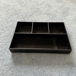 Leather and felt Desktop storage organizer