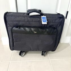 New Softside Rolling Garment Bag,3 in 1 Travel Duffle with Wheels, Black