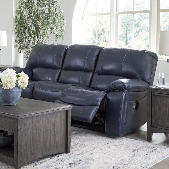 Blue POWER Leather Recliner NEW