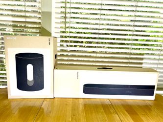 Sonos Beam (GEN 2 Black) and Sonos Sub (MINI Black).  Brand New Sealed.  Includes Warranties.