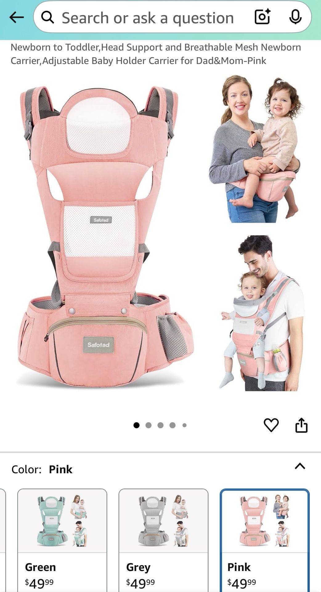 Pink Baby Carrier
