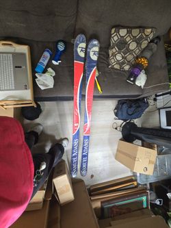 Pair of Samuel Adams Skis without bindings