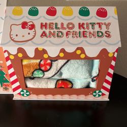 Hello Kitty Christmas Gingerbread  bundle Throw 46”x60”Blanket,  An Hello Kitty Pillow in a cute decorative  gift box  35 each or buy them for $60