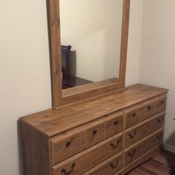 Mirrored Dresser & Matching Nightstand