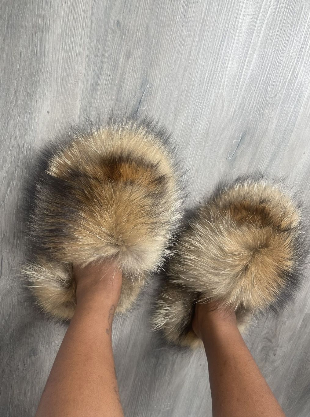 Real Fur Slip Ons Sizes 5 10 Fur On Side And The Outside (message Your Size To Order)
