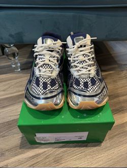 Bottega Veneta Orbit - Navy Blue Silver - Size 10.5