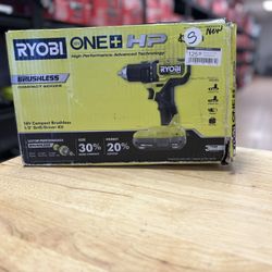 RYOBI ONE+ HP 18V Brushless Cordless Compact 1/2 in. Drill/Driver Kit with (2) 1.5 Ah Batteries, Charger and Bag 
