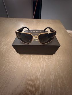 Versace Aviator Sunglasses Gold Frame Black Lens
