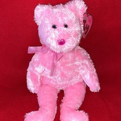 Ty DAZZLER Pink Bear Beanie Baby With Tag/tash Collection 