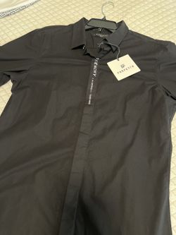 Authentic Givenchy Paris 3 AV GEORGE V Street Luxury Dress Shirt Black Slim Stretch 