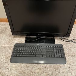 24” computer monitor and wireless keyboard