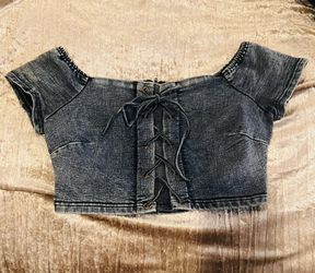 Woman’s Size Medium Denim Crop Top