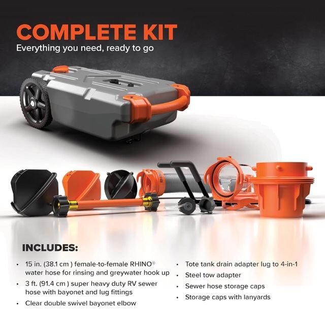 Rhino Tote Tank Waste RV Kit