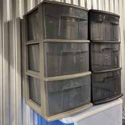 2x Gray & Black Sterilite 3-Drawer Storage Carts - great condition!