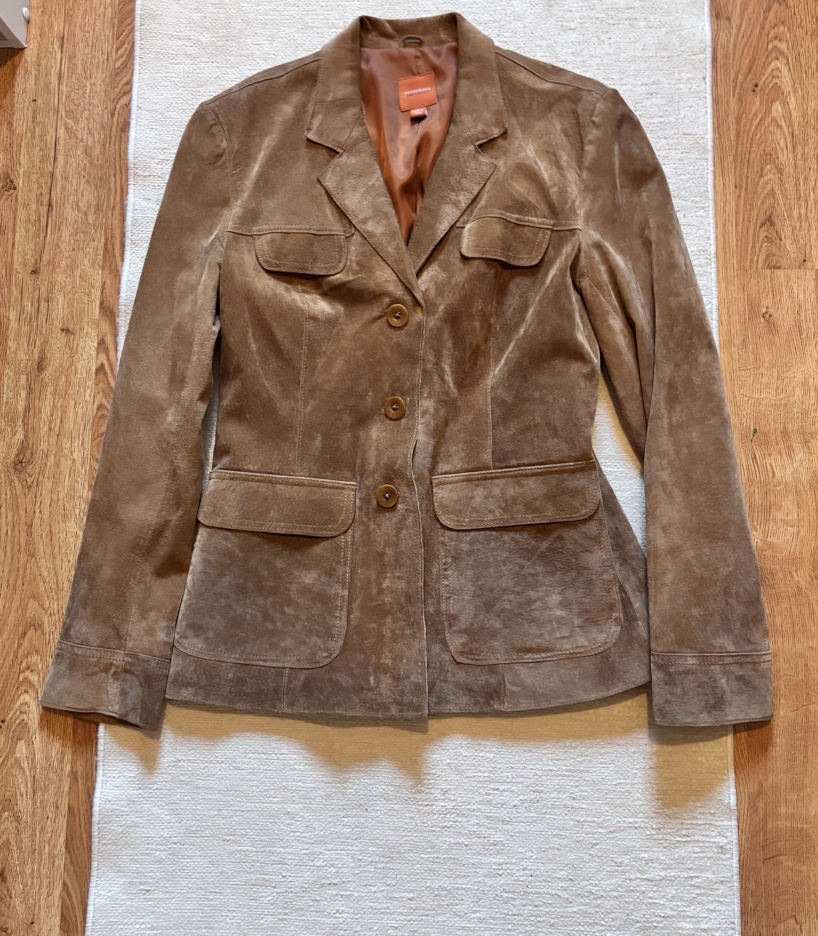 Anonymous By John Carlisyl 100% Leather Suede Jacket