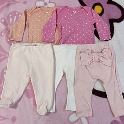 Baby Girl Onsies + Bottoms Bundle - Size: 3-6 Months