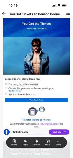 Benson Boone - Aisle tickets!