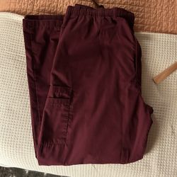 Men’s Landau Burgundy Scrub Pants - Size XL