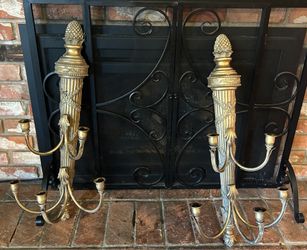 vintage Georges five-branch Empire-style gilded wall sconce.