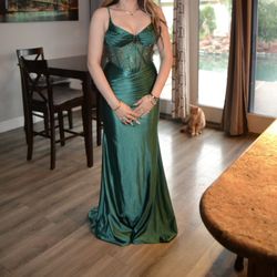 Emerald Green Prom Dress Size 4