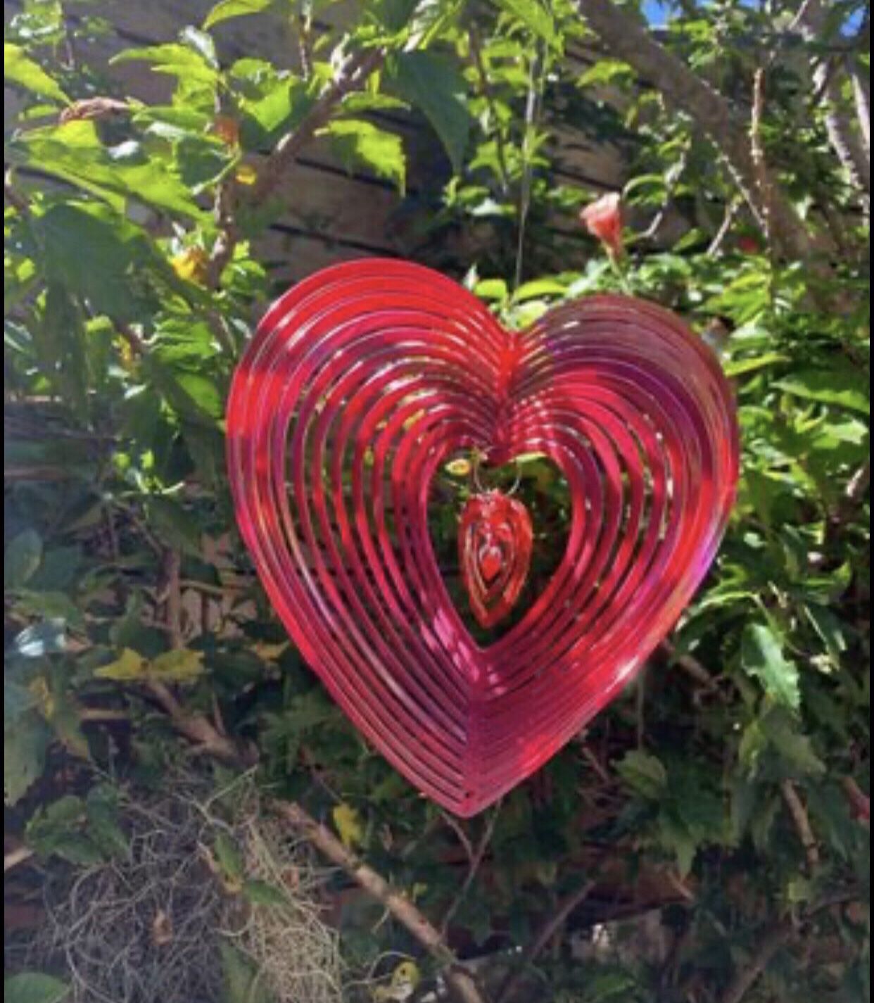 Spinning Red Heart For Outdoors Decor 