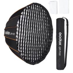 Two GODOX QR-P120 47.1 Inch/120CM Parabolic Softbox Bowens Mount, Quick Release Parabolic Softbox