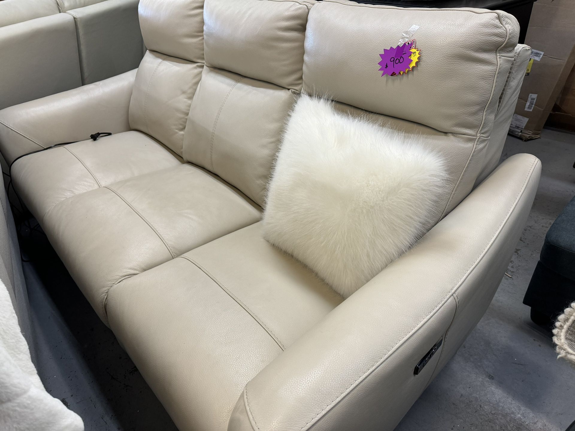 Power Recliner Sofa And Loveseat New Cream Color 
