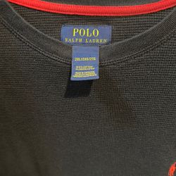 Polo Ralph Lauren Thermal Long Sleeve Black With Red Logo 2xl 