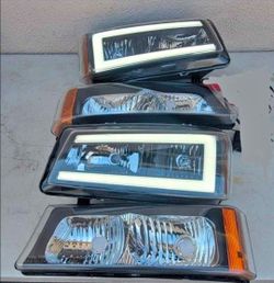 03-06 Chevrolet Silverado Avalanche LED DRL Headlights Luces Micas Calaveras Faros Faroles Focos Chevrolet