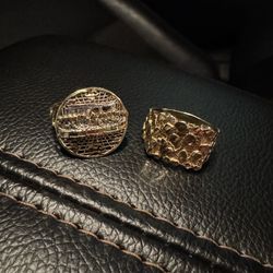 14K & 10K Gold Ring Bundle (Nugget + Last Supper) – Size 9 & 8