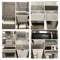 Washers dryers, fridges stoves