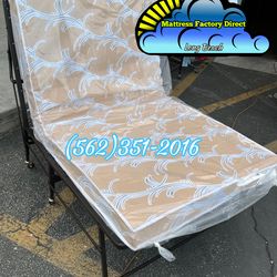 Twin mattress and Bed frame metal wheels guest bed cama