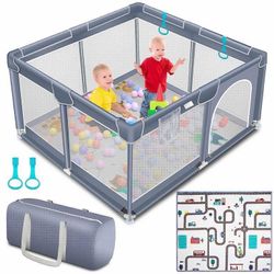 Suposeu Baby Playpen, Play Pen with Mat for Toddlers