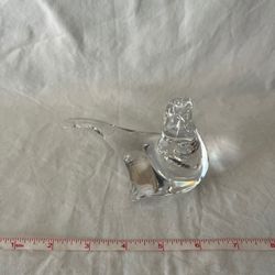 Vintage Vilca Italy Clear Crystal Seal Figurine Art Glass Paperweight MCM