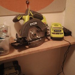 Ryobi Tool Set Complete With Charger And Three Batteries Almost New 