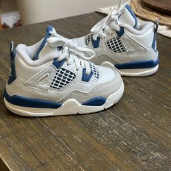 Jordan Toddlers Air Jordan 4 Retro Shoes Military Blue White Size 5C Used Like New 