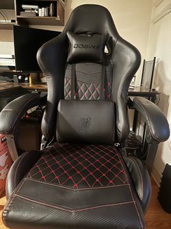 Dowinx - Gaming chair - Massage Lumbar Support and Footrest
