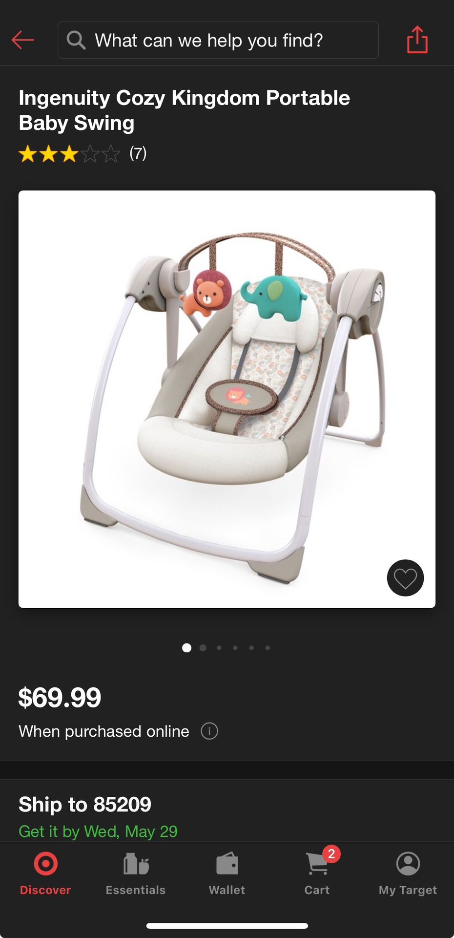 Ingenuity soothe n’ delight portable swing