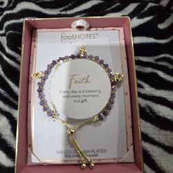 Faith purple adjustable bracelet